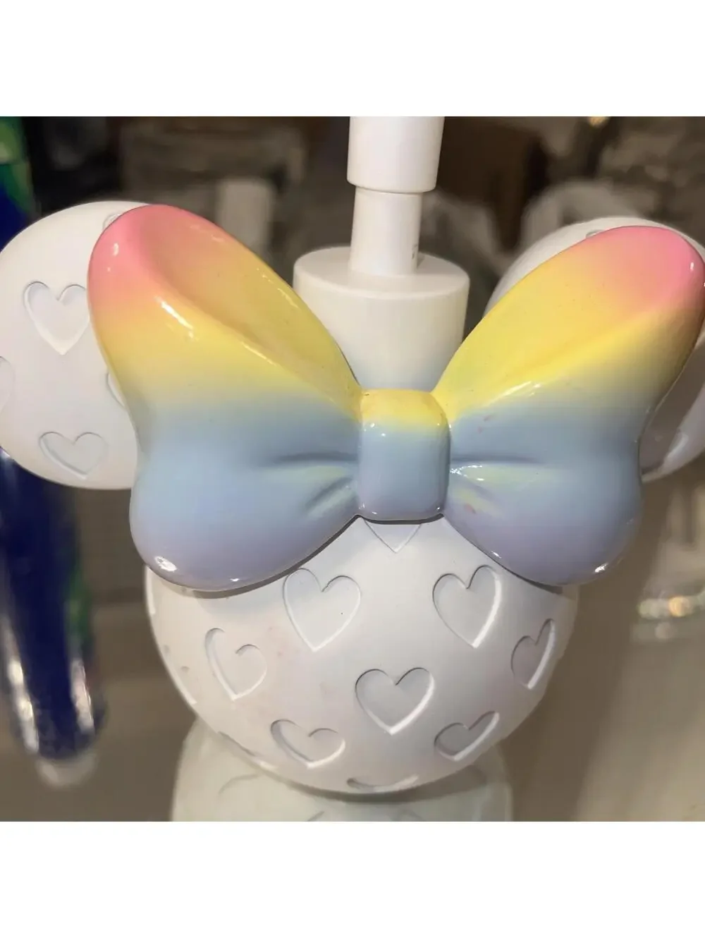 DISNEY Minnie Mouse Rainbow Bow Soap/Lotion Dispenser With Pump New